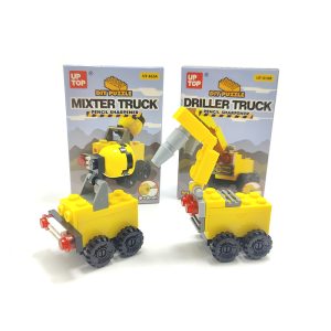 DIY Crane Engineering Vehicle Building Block Pencil Sharpener