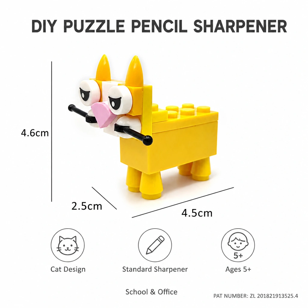 DIY Cat & Dog Animal Building Block Pencil Sharpener - Image 2