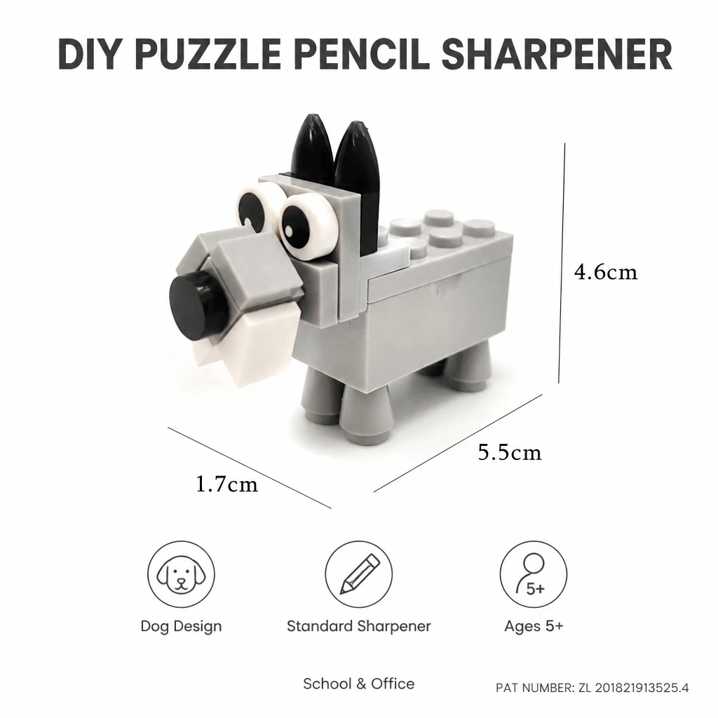 DIY Cat & Dog Animal Building Block Pencil Sharpener - Image 3