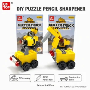 DIY Crane Engineering Vehicle Building Block Pencil Sharpener
