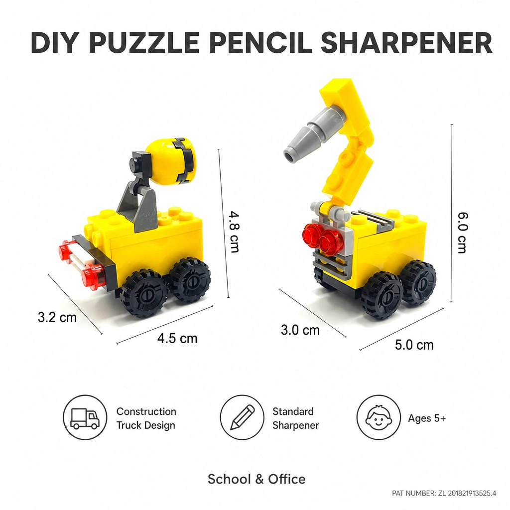 DIY Crane Engineering Vehicle Building Block Pencil Sharpener - Image 2